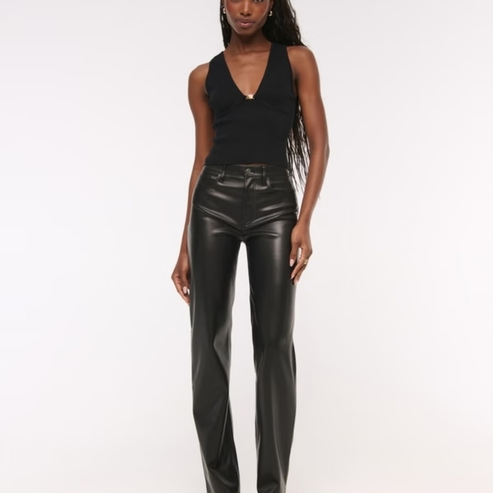 Abercrombie & Fitch Vegan Black Leather Pants